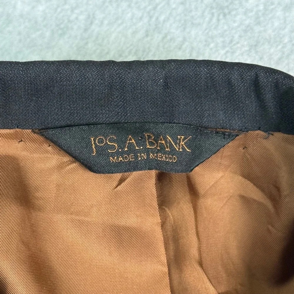JOS. A. BANK Men's Blazer‎ Size 42L 100% Wool Slim-Fit Sport Coat Black Jacket